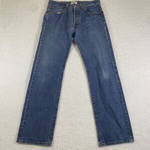 Levis Jeans Mens 32x32 Blue Original 501 Straight Leg Button Fly Denim Work Pant